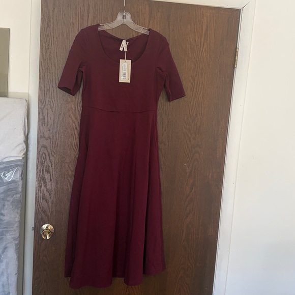 Pact Burgundy Midi Dress size M brand new! - Picture 5 of 5